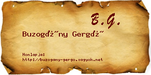 Buzogány Gergő névjegykártya